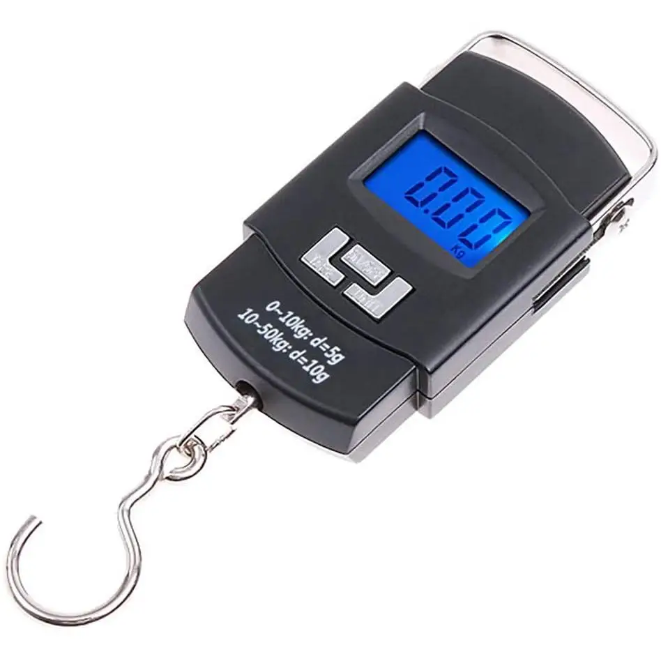 picolar Báscula digital para equipaje, pantalla LCD, hasta 40 kg, dinamómetro para equipaje, apta para viajes, cocina, pesca y caza....