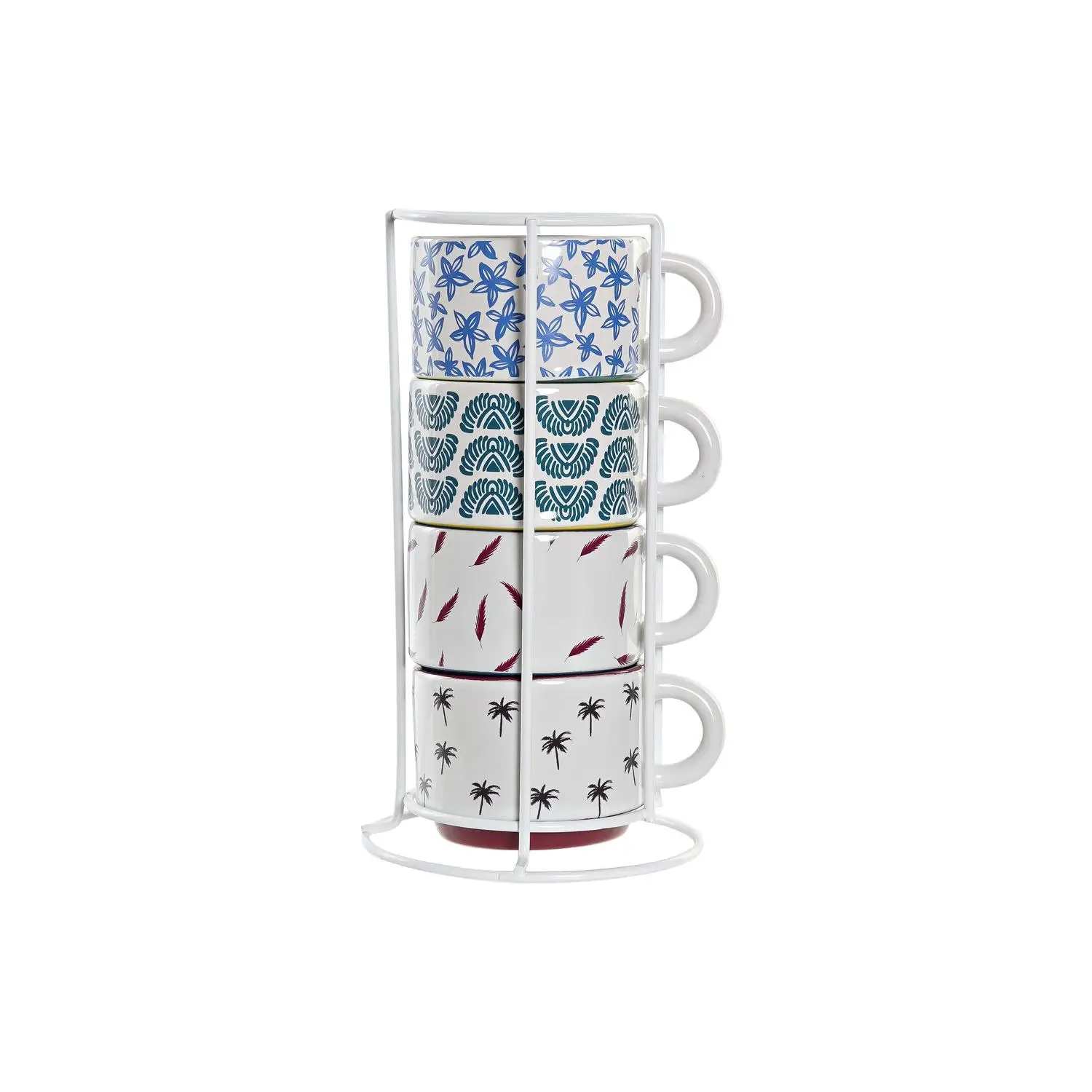 Cafe Set 4 Gres Metal 11X10X21 150 Ml, Africa Mate El mejor complemento para tu hogar  -Fijalo-