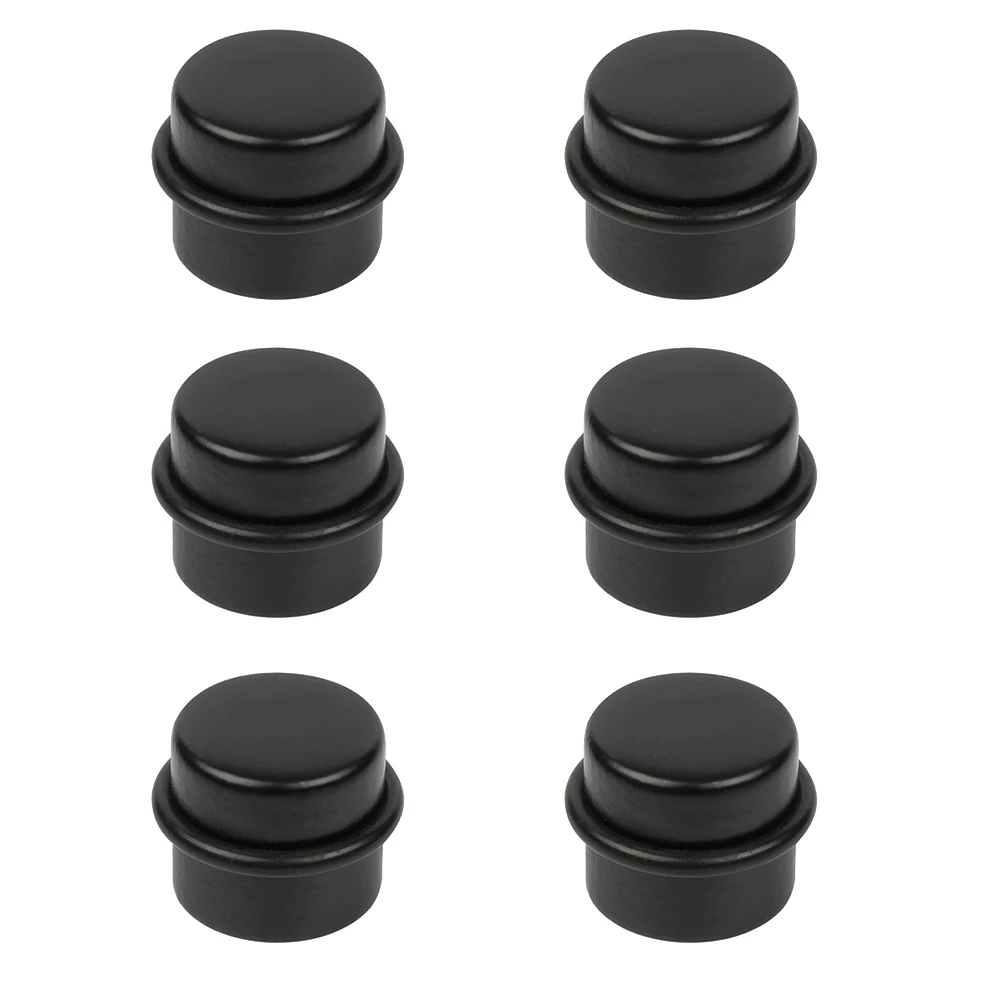 6 Un. TOPE de Puerta adhesivo en madera lacada negro - Diámetro 37MM