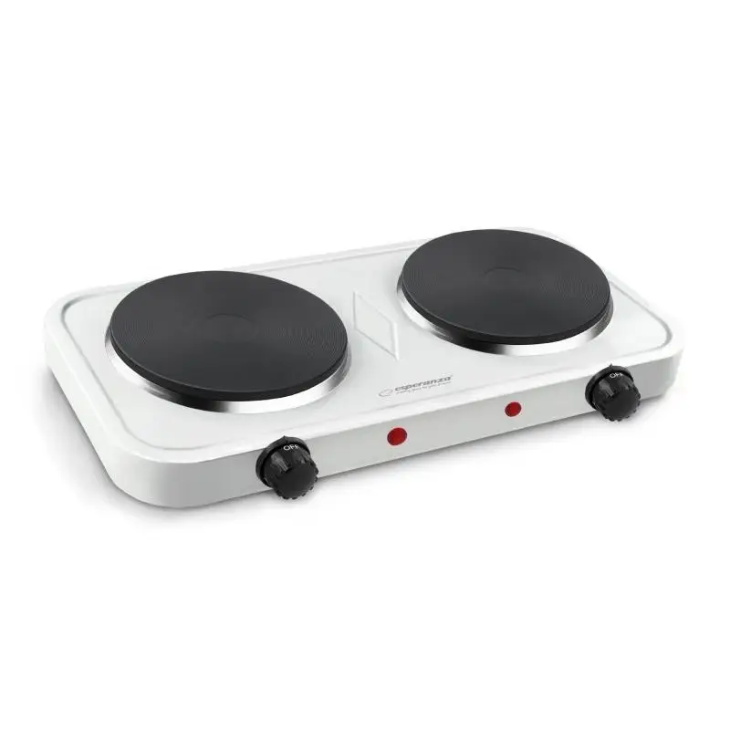 Esperanza ekh010w cocina eléctrica regulable, 2 campos de calentamiento, blanco