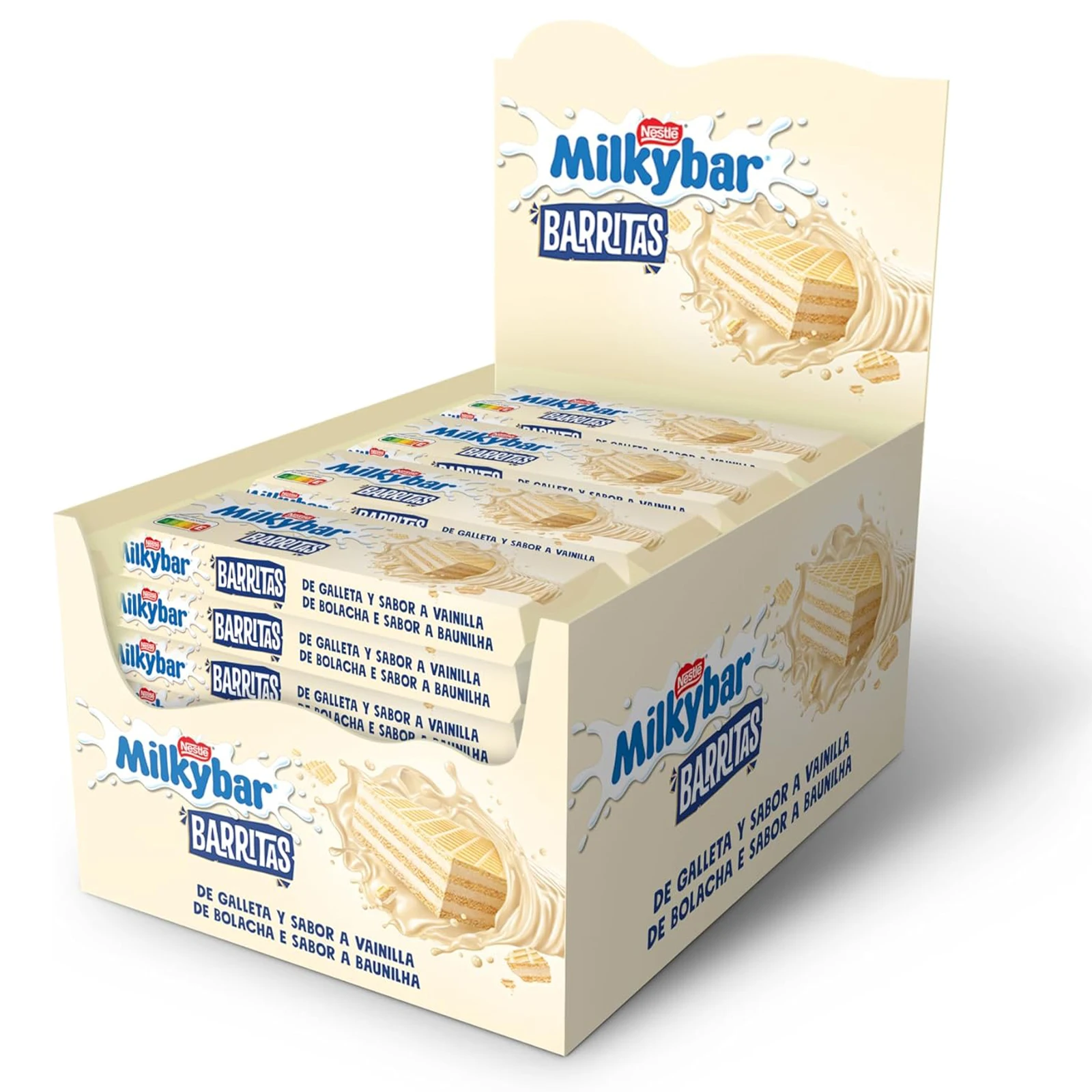 NESTLÉ Mikybar Barrita cubierta de chocolate blanco, 30x30 g