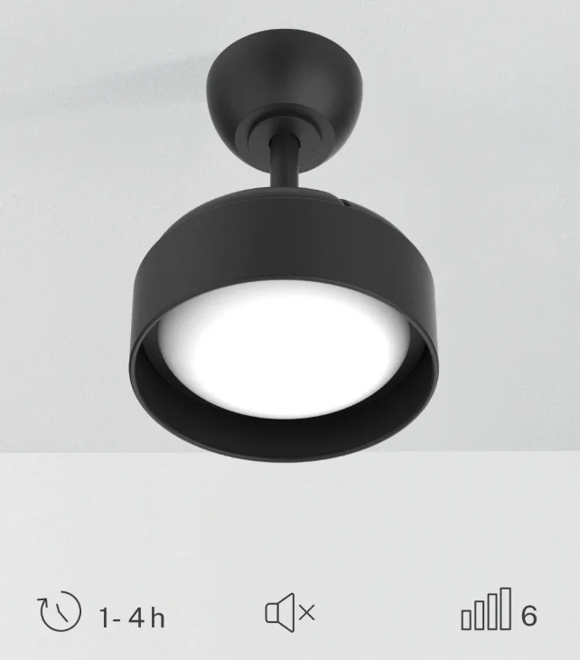 Create - 40w silent ceiling fan ø55cm retractable blades with led light - wind clear lamp