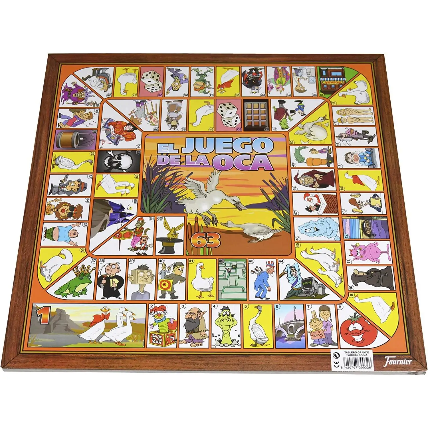 Fournier parchis 4 and goose, board 33x33 cm, 2-4 players, multicolor