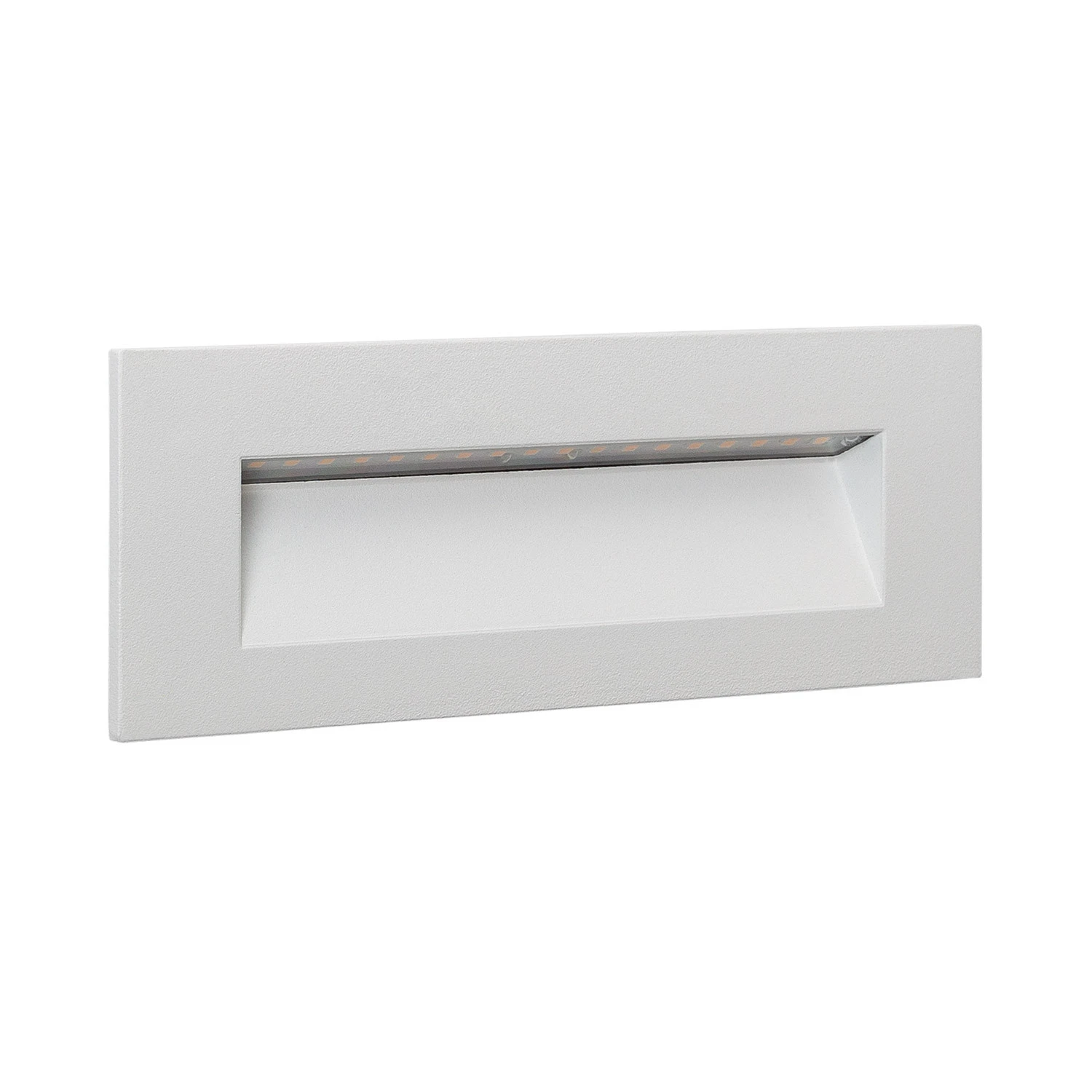 Ledkia Baliza Exterior LED 6W Empotrable Pared Rectangular Blanco Groult 2700K Blanco Cálido