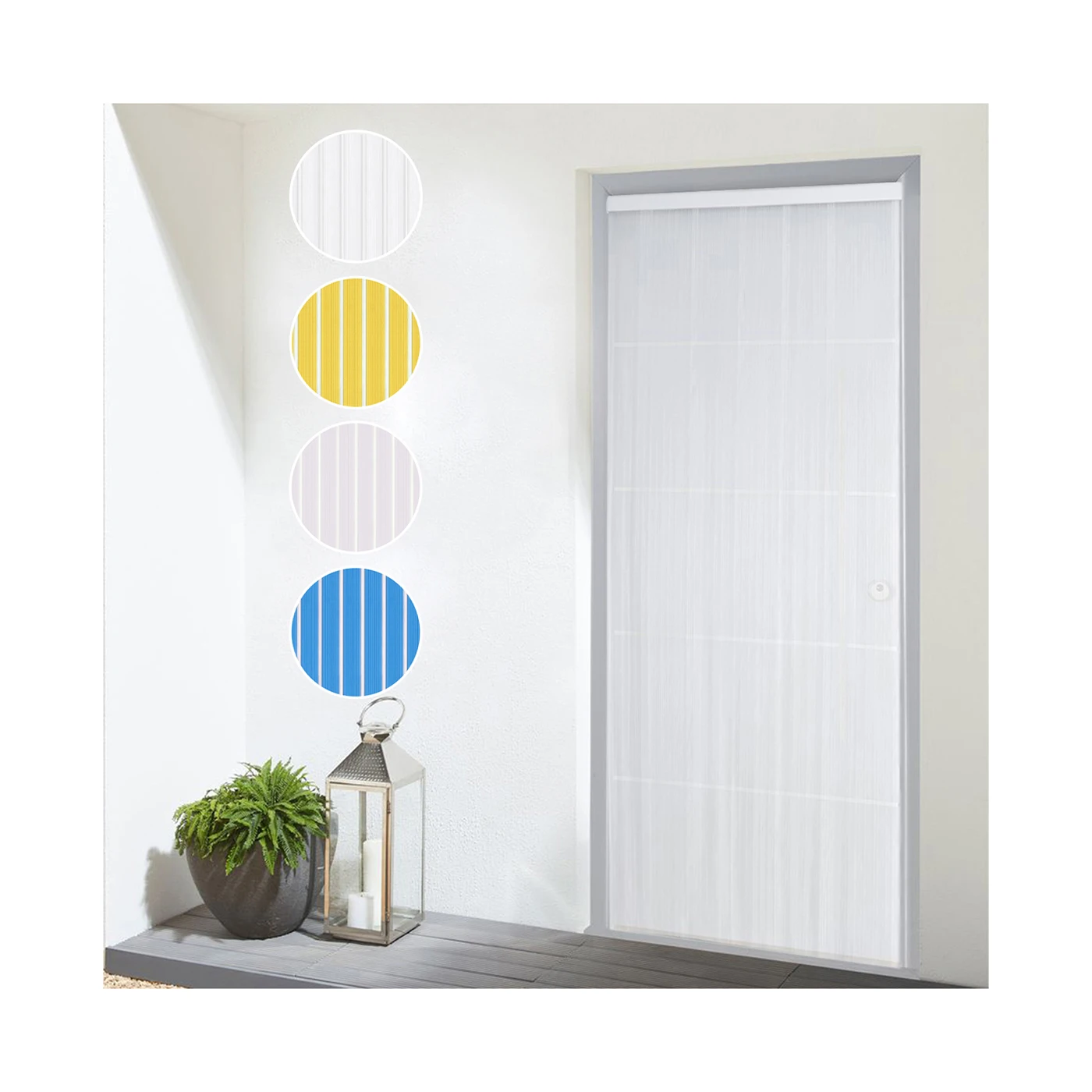 Cortinas para Interior o Exterior Anti insectos  90x210 cm de PVC con Barra de Aluminio, Anti Moscas e Insectos. Ideal para Porche, Cocina y terraza. Fácil Instalación.