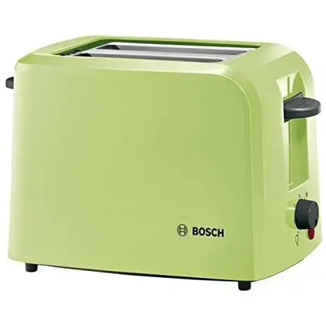 Bosch CompactClass toaster, Plastic, 2 slots, light green