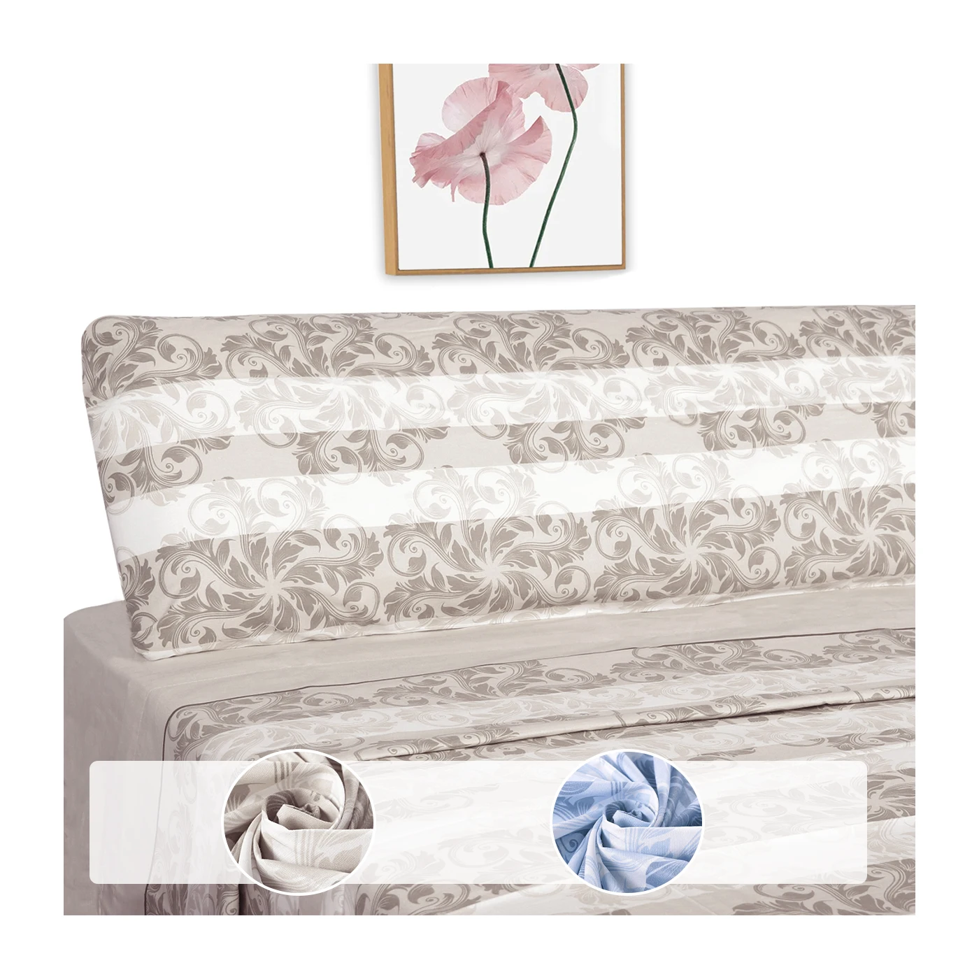 Juego Sábanas de Cama 50% algodón/50% poliéster, Estampadas Juego de Sábanas para Cama 3 Piezas: 1