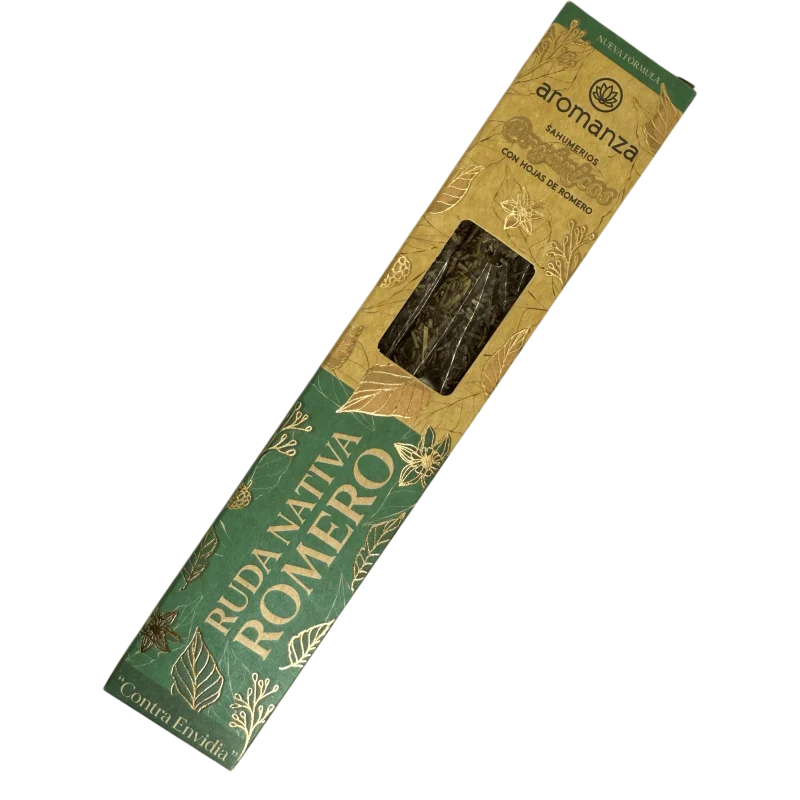 Organic sahumerio ruda nativa and rosemary with rosemary leaves aromanza argentina - 6 natural sticks - against envy
