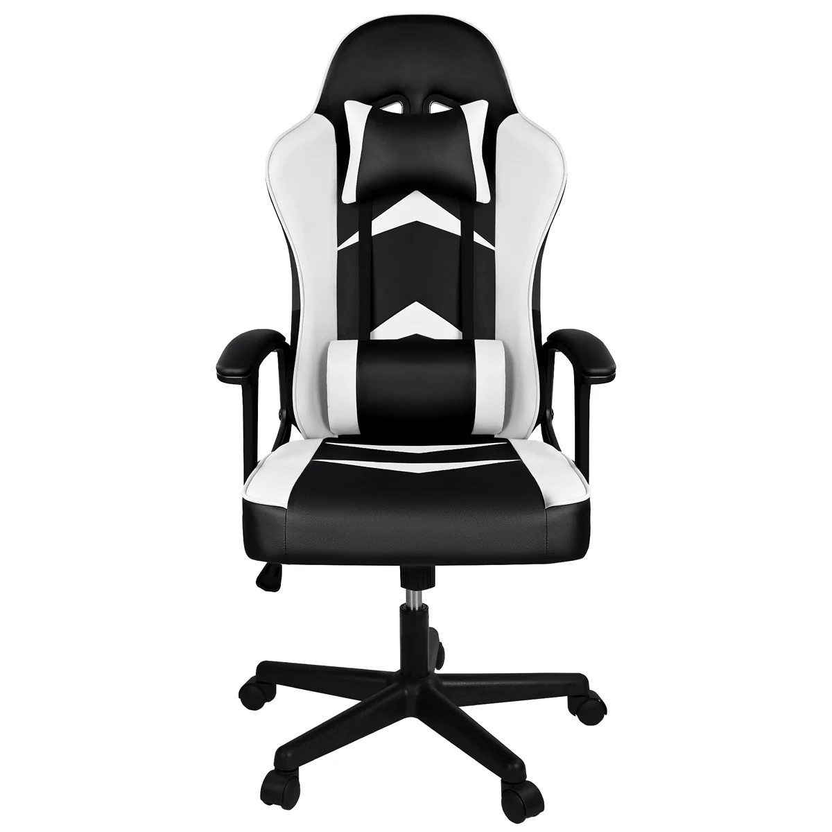 T-LoVendo - Silla Gaming para Videojuego u oficina. Con cojín lumbar y cervical. Ergonómica. Regulable en altura y reclinable. Cómoda Ajustable