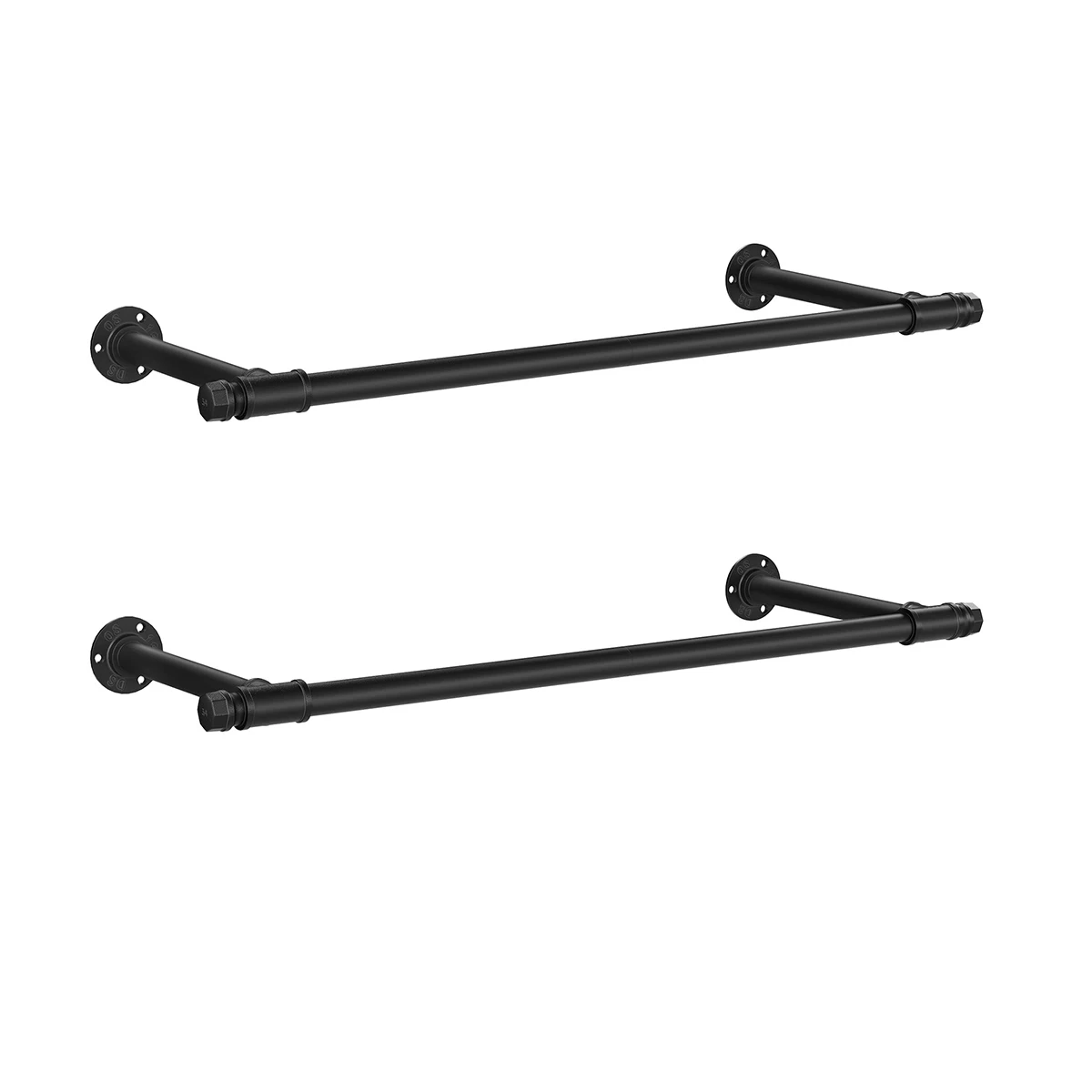 SONGMICS Juego de 2 Percheros de Pared, Colgador de Pared, Estilo Industrial, Ahorro de Espacio, 30 x 84 x 7 cm, Carga de 60 kg, Montaje FÁcil, Acero, Negro /Blanco Nube