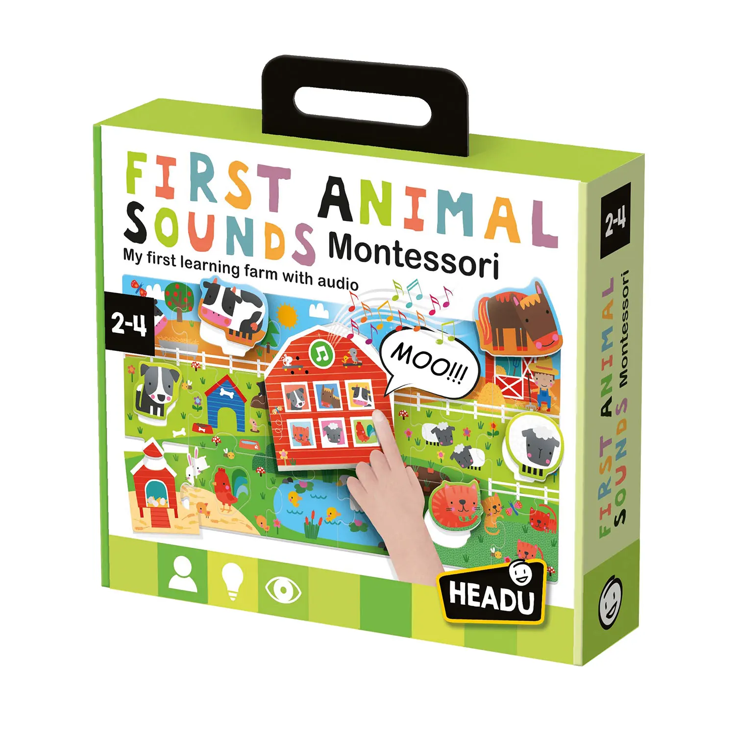Headu - First Animal Sounds Montessori 2 Años  Puzzle 2 Años 6 animales  Juegos Educativos Niños 2 Años Con Sonidos  Puzles Niños 2 Años A 4 Años