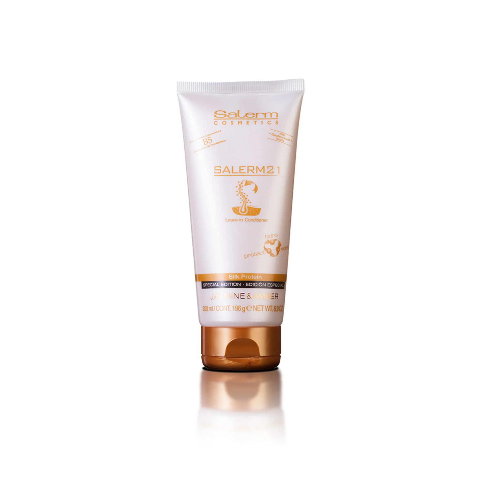 CasaSofia-  SALERM - Salerm 21 Jazmín y Ambar - 200 ml - Mascarilla y Acondicionador sin Aclarado - Anti Encrespamiento - Reparador Puntas Abiertas - Hidrata en Profundidad