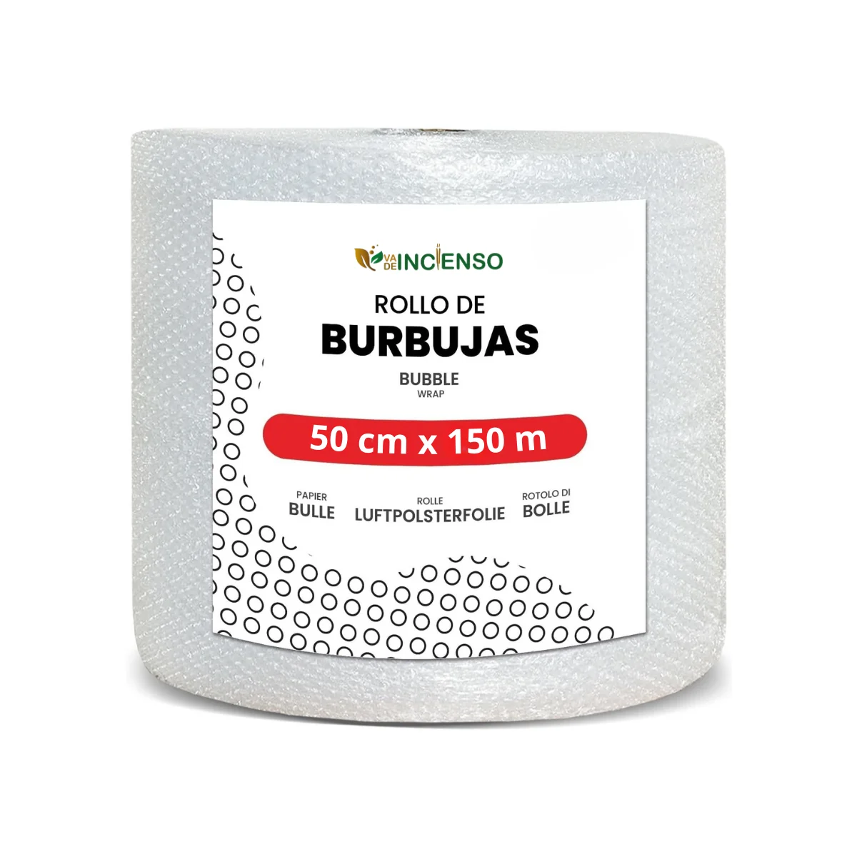 Rollo de Plástico de Burbujas Alta Calidad 150 m x 50 cm | 50 g/m² | Embalaje Profesional | Fabricado en España, VADEINCIENSO