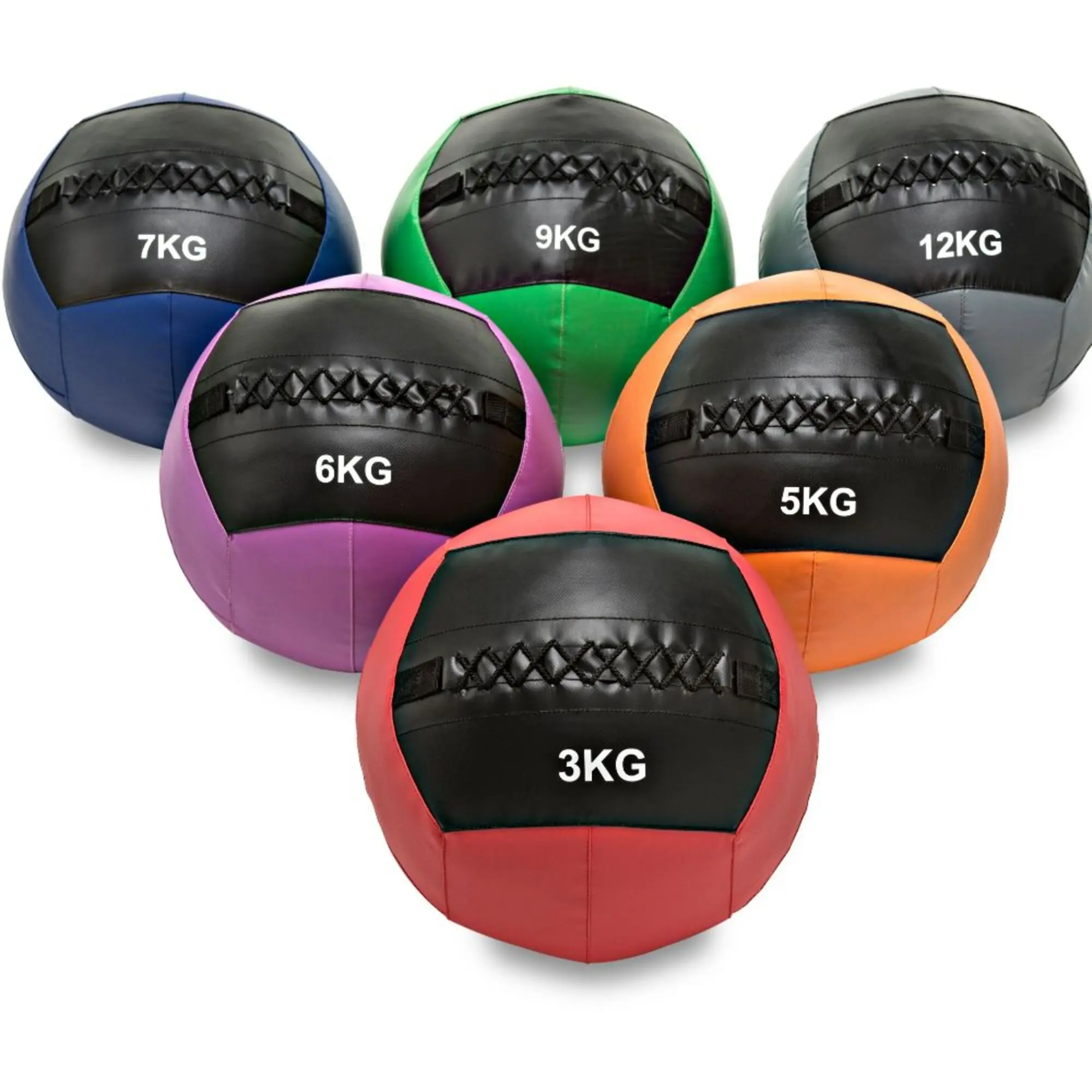 OZIO FITNESS Wall Balls Balon de Pared Doble Costura 3 kg / 5 kg / 6 kg / 7 kg / 9 kg / 12 kg Fitness Musculación