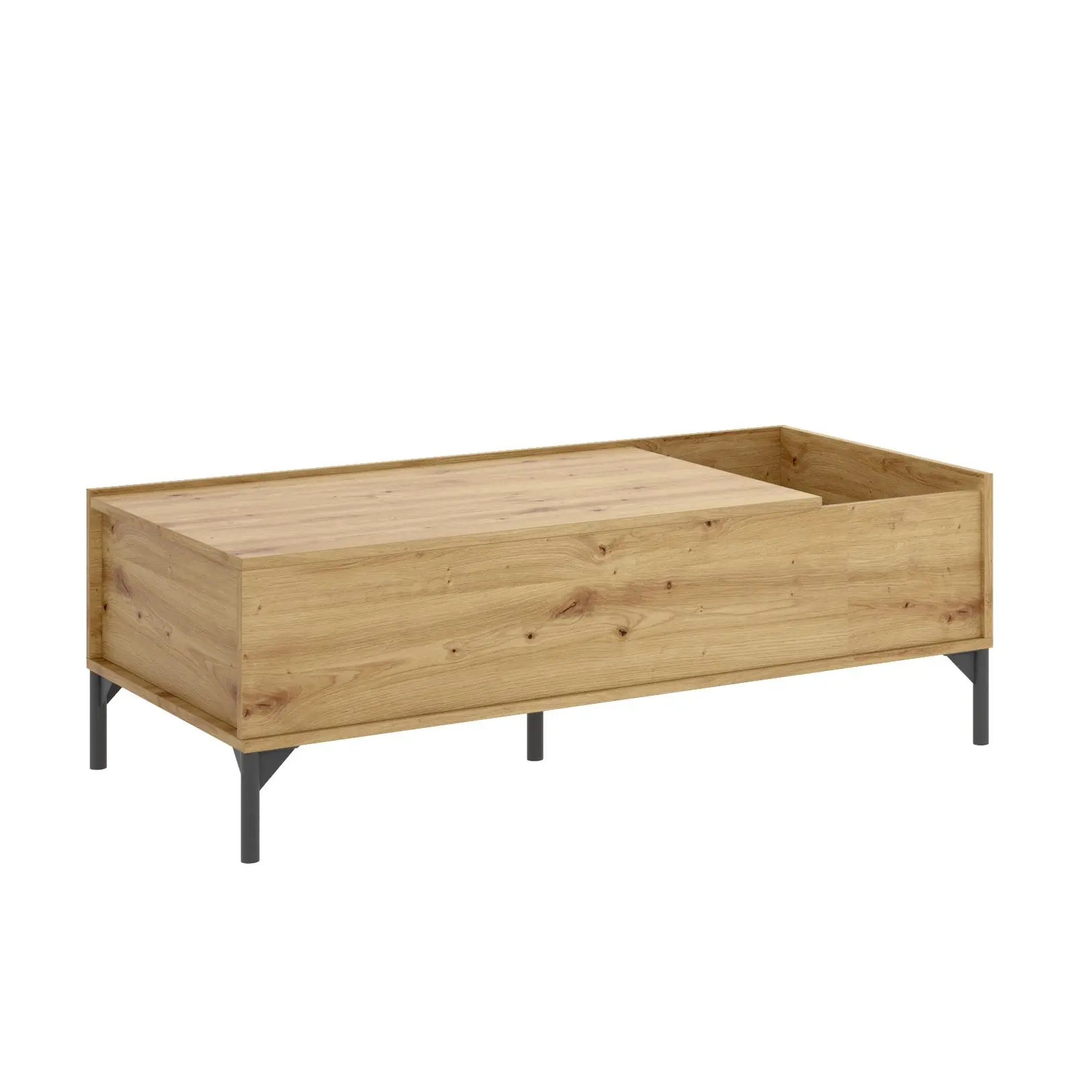 Mesa de Centro Elevable Dekit Ness Nordic  con Compartimento Interior y Hueco Revistero