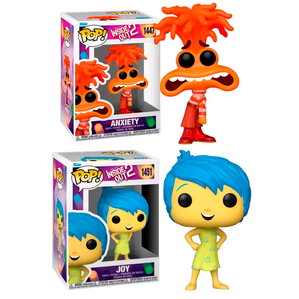 Pacl 2 Funkos Funko Inside Out Del Reves Anxiety Allegria Joy Anxiety Disney Pixar Funko Pop Vinyl 1451 1447