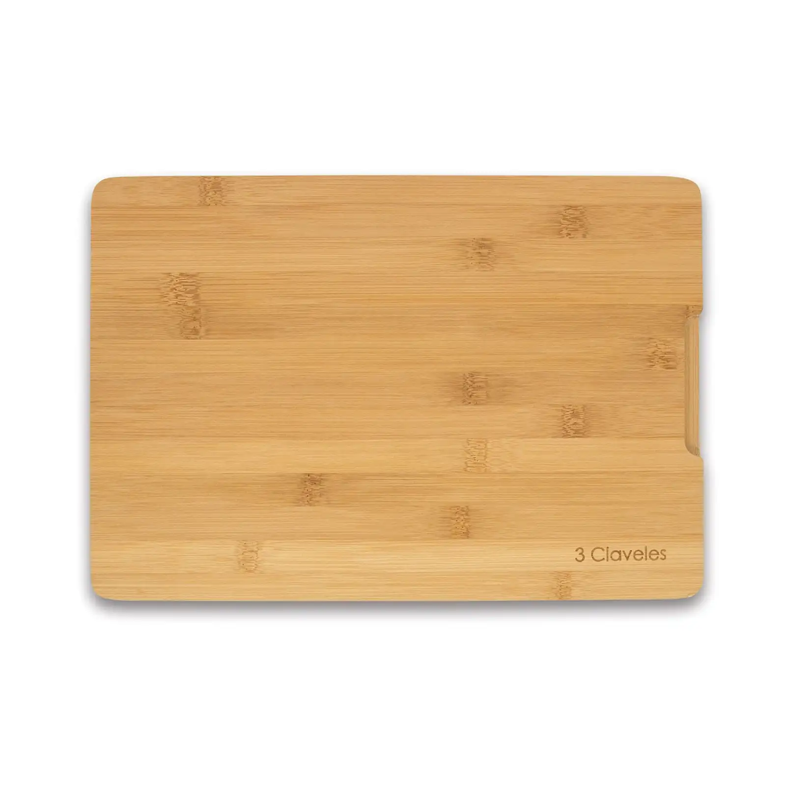 3 Claveles - Tabla de Corte Antideslizante de 30 cm en Bambú