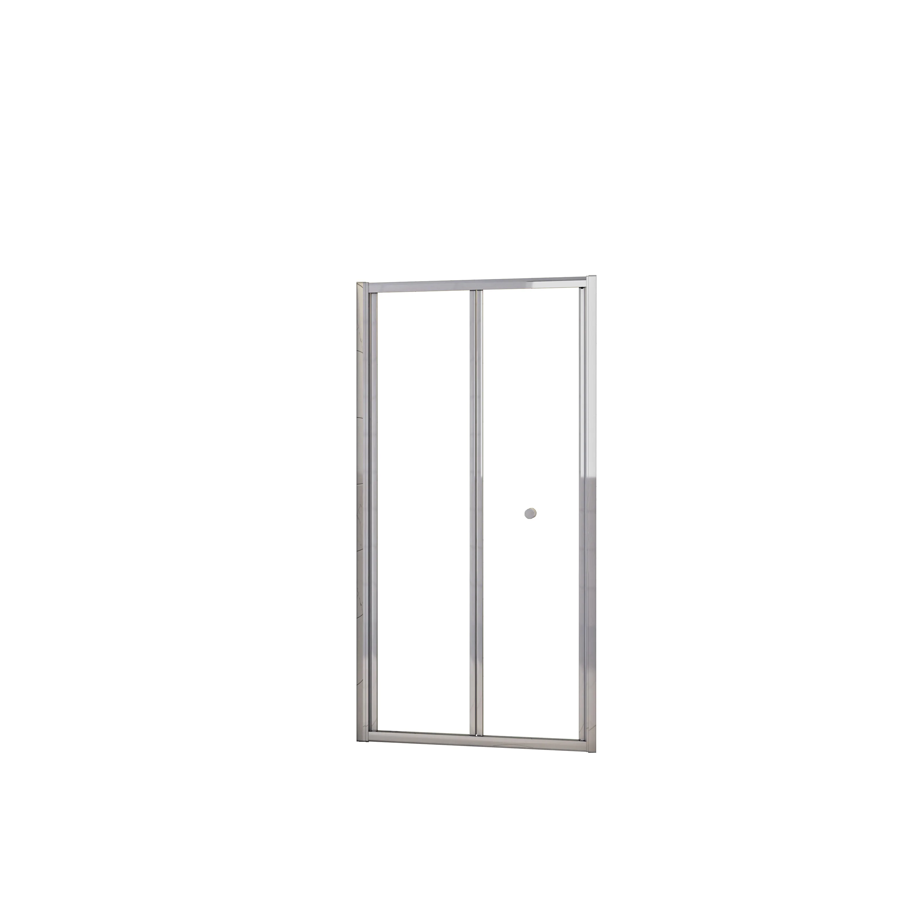 AICA Mampara de Ducha Frontal Plegable Perfil Cromado Vidrio Templado 5mm (760-800)x1850mm