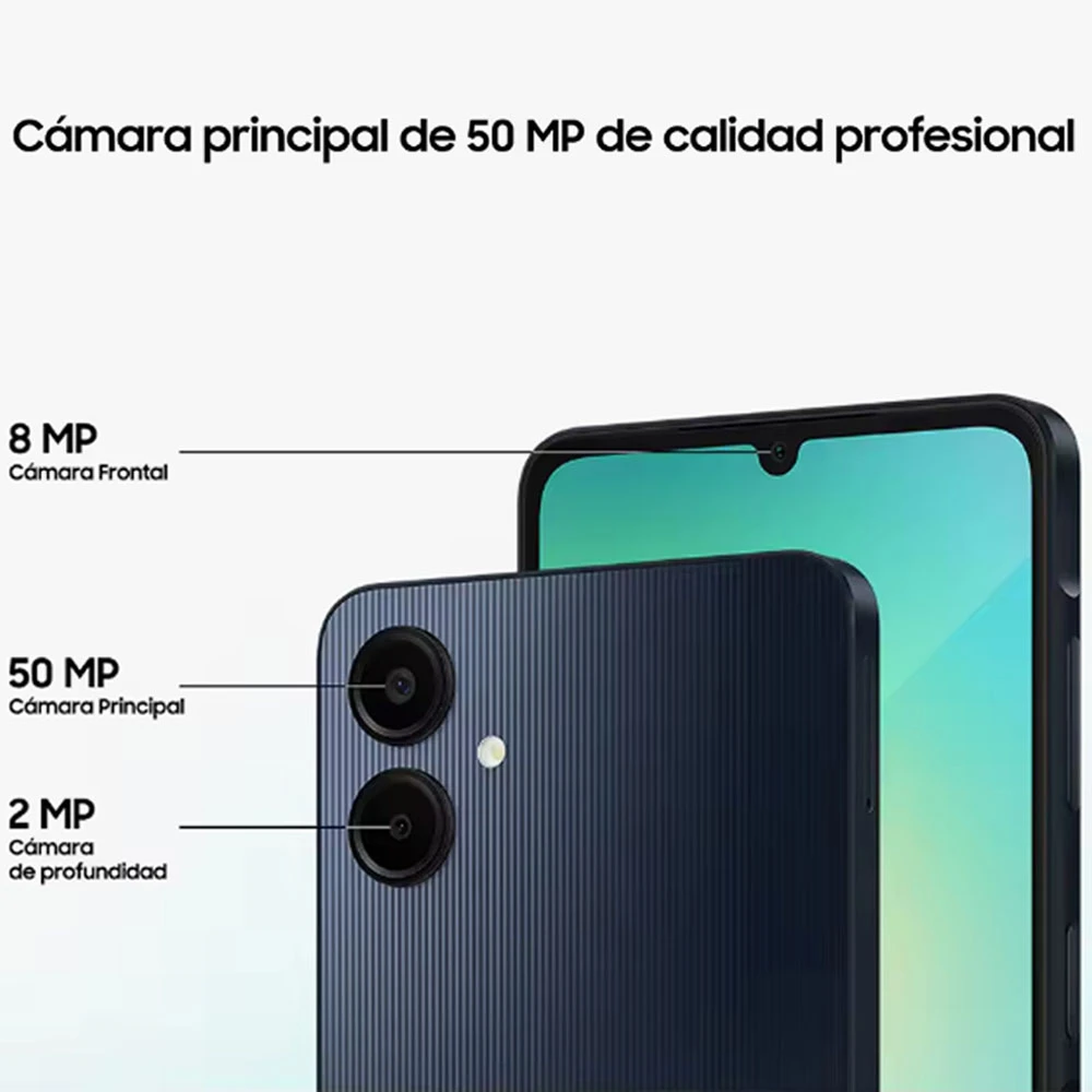 Samsung Galaxy A06 4G LTE Pantalla de 6.7» 4GB+64GB|4GB+128GB Batería 5000 mAh, MediaTek Helio G85, Dual SIM No Charger 6
