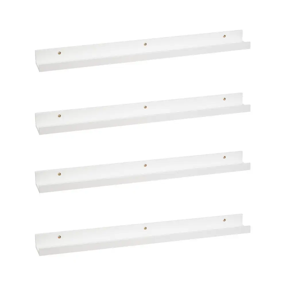 Set de 4 estantes repisa para cuadros de MDF blancos de 80 cm Lola Home