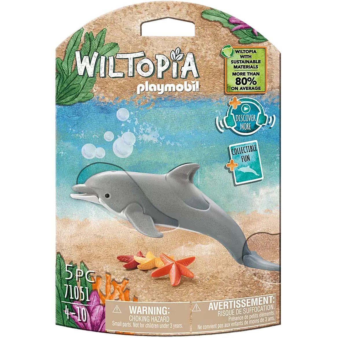 PLAYMOBIL WILTOPIA - DELFÍN, 71051, ANIMALES, NATURALEZA, ZOO Y AVES, PRODUCTO CON LICENCIA OFICIAL, ENVIO 24-48 HORAS PENÍNSULA, PIEZAS, CLICKS, COLECCIONABLES,  JUGUETES, FIGURA, MUÑECO, FAMOBIL,