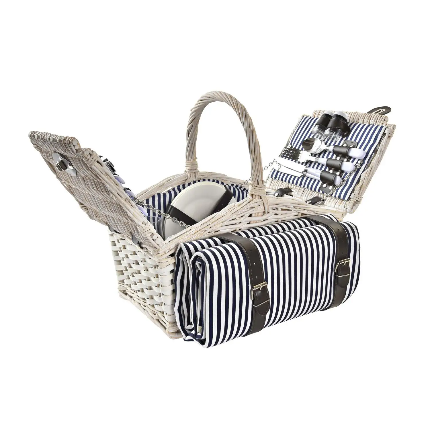Picnic basket set 25 wicker 40x40x42 4 pc services 190898   - the best addement for your home set it - Product Main Image