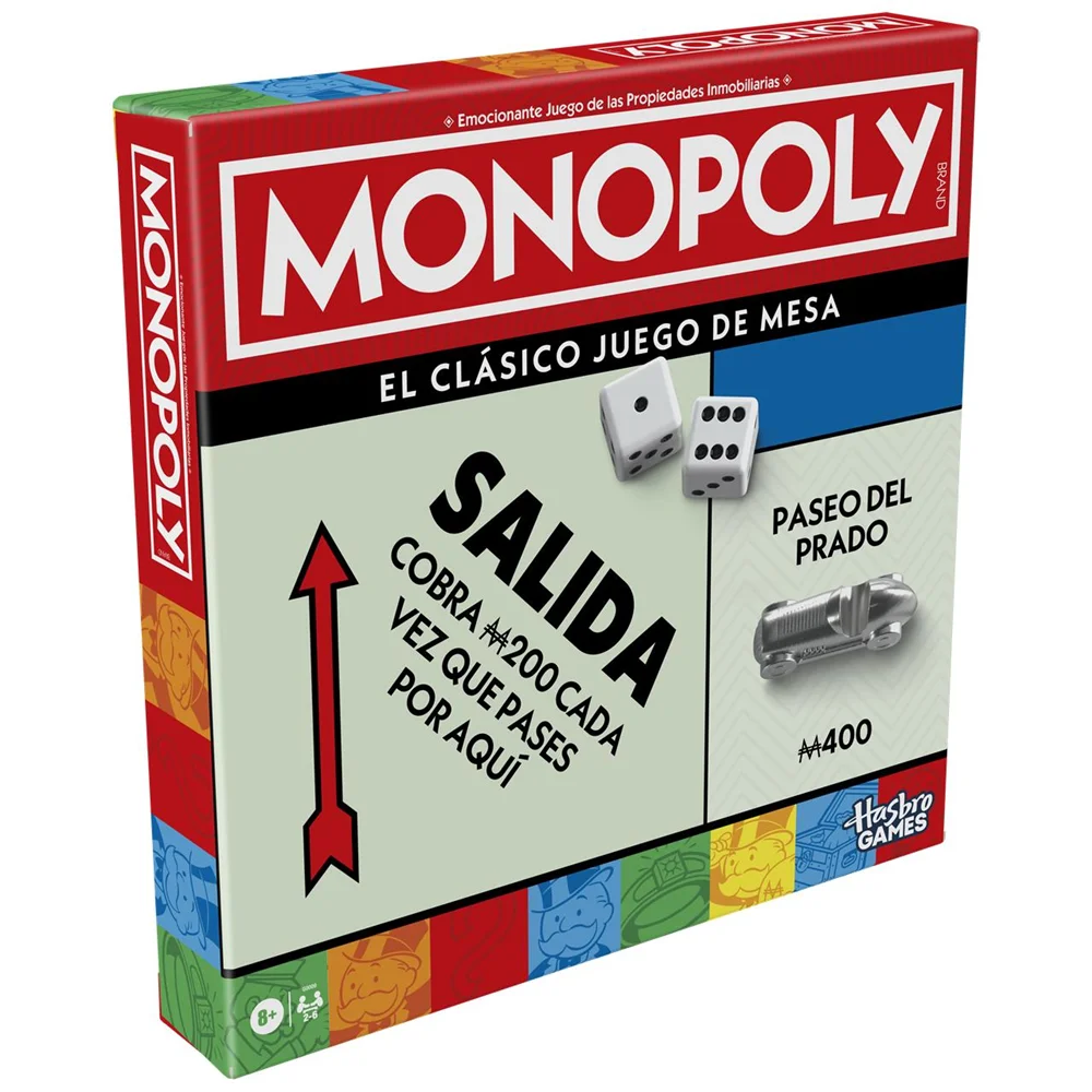 Classic Monopoly Madrid Hasbro - Spanish board game for ages 8 to 99 with custom Madrid game board, 8 unique tokens, property cards, houses, and hotels, ideal for family entertainment and fun game nights. #1