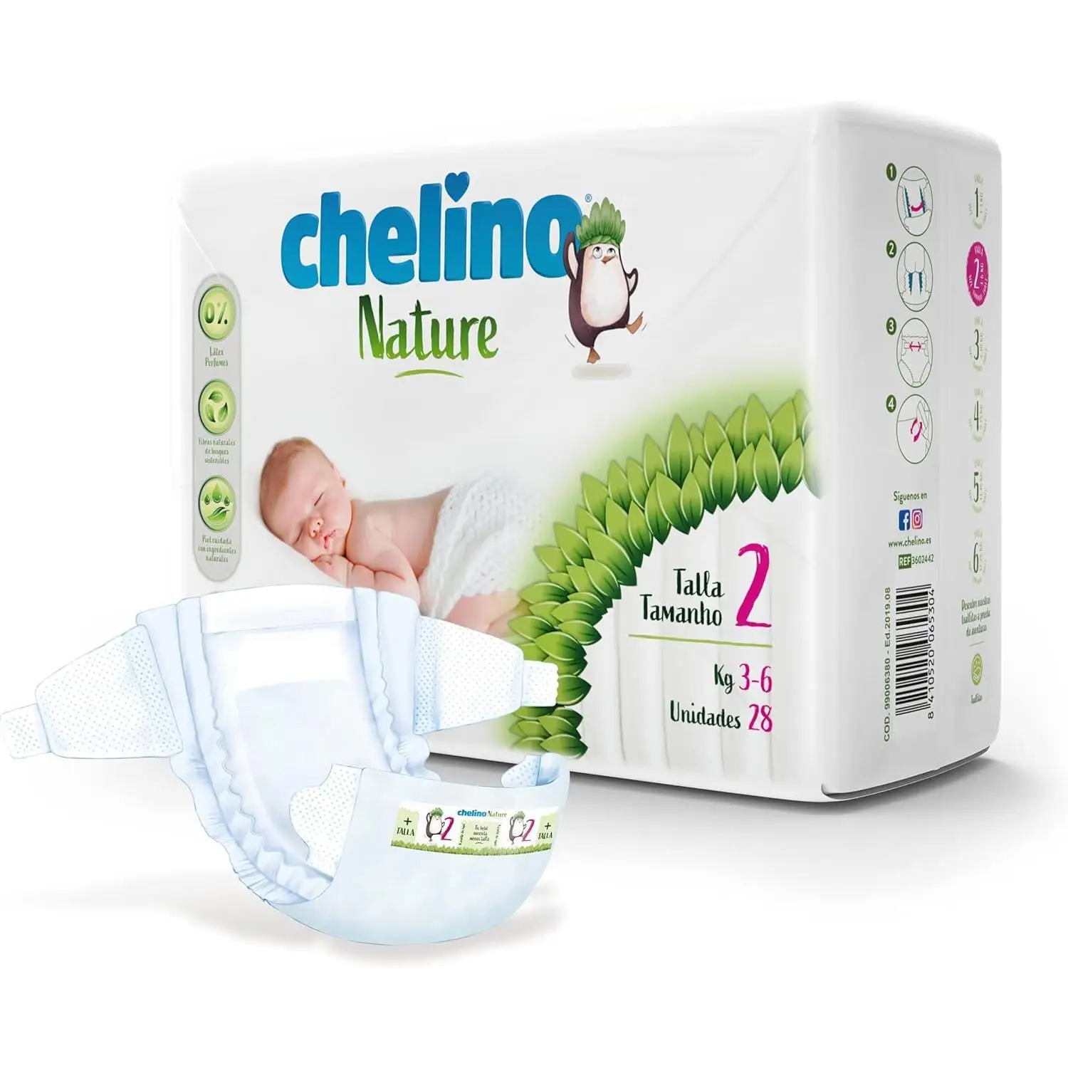 Chelino Nature Saving Box Pack 6 packs x 28 PCs baby diaper size 2 (3-6 kg)