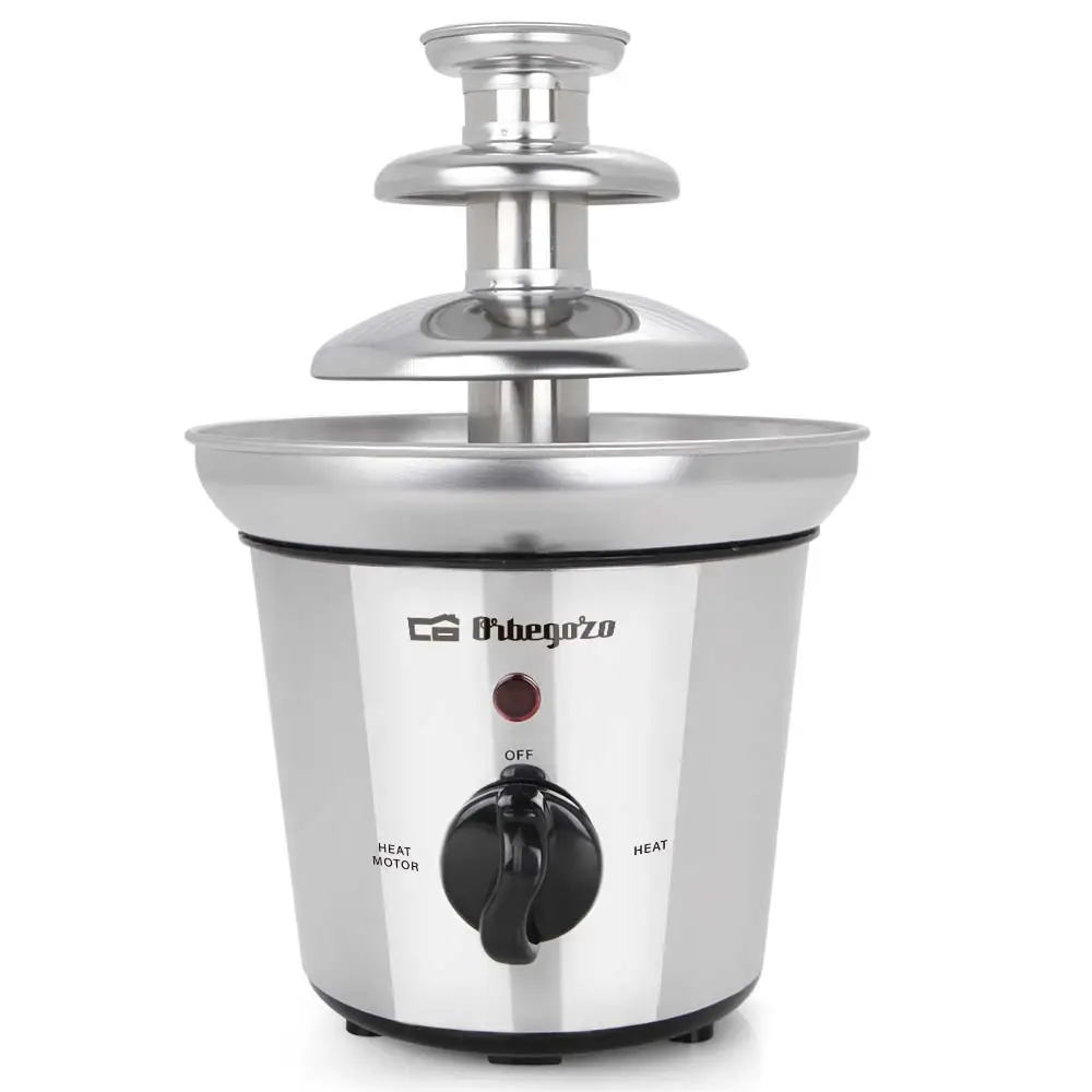 Orbegozo chocolate fountain fch 4000, stainless steel body + fountain, 3 levels, keep warm function, non-slip base, 32 w