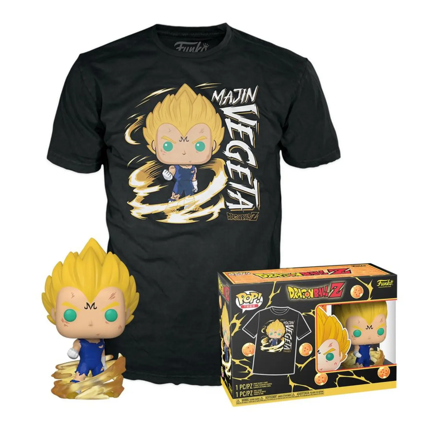 Funko Pop  & tee set de Magin Vegeta Special Edition Glow Y Camiseta