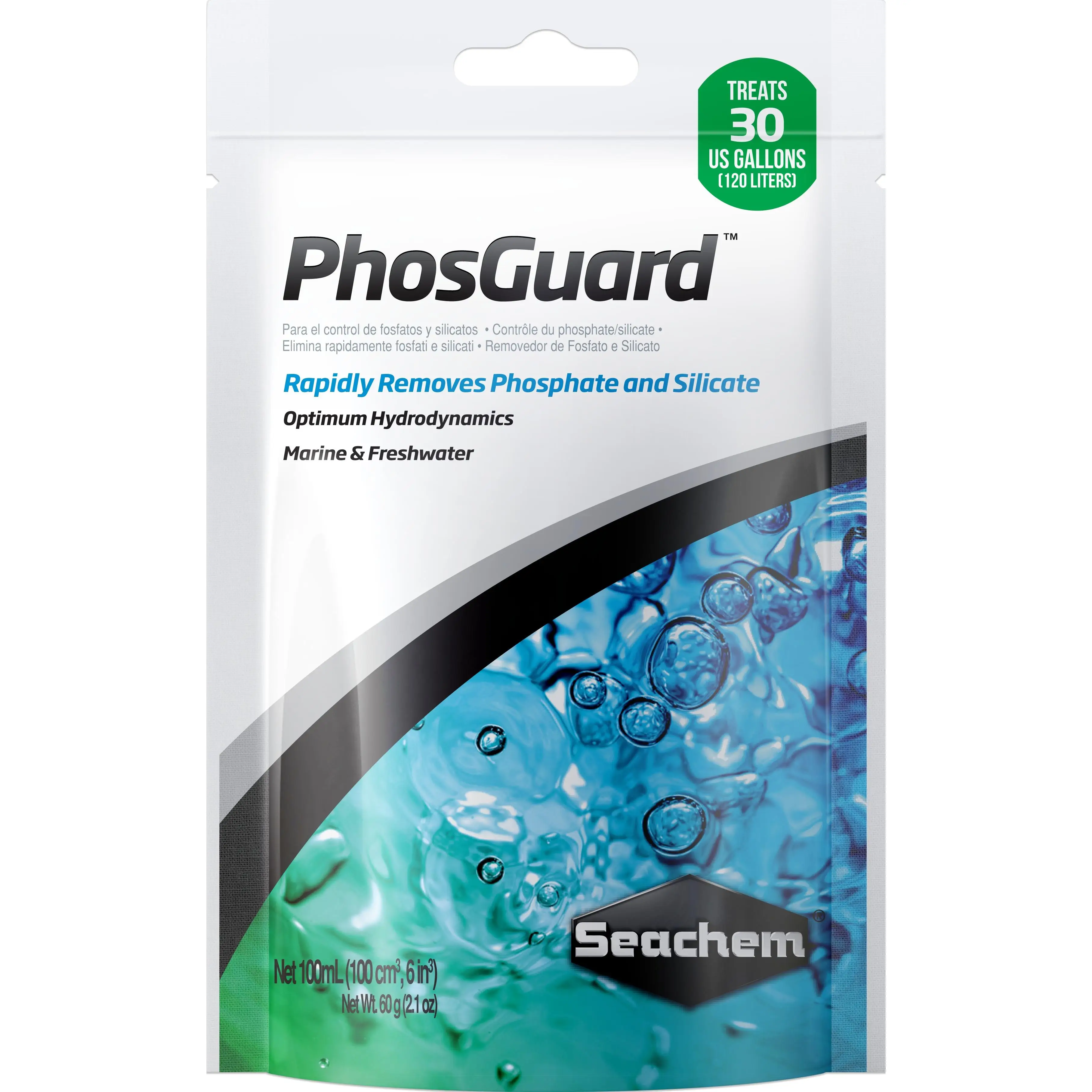 Seachem Laboratories Inc Phosguard Seachem 100ml - Eliminador de Fosfatos y Silicatos para Acuarios de Agua Dulce y Salada
