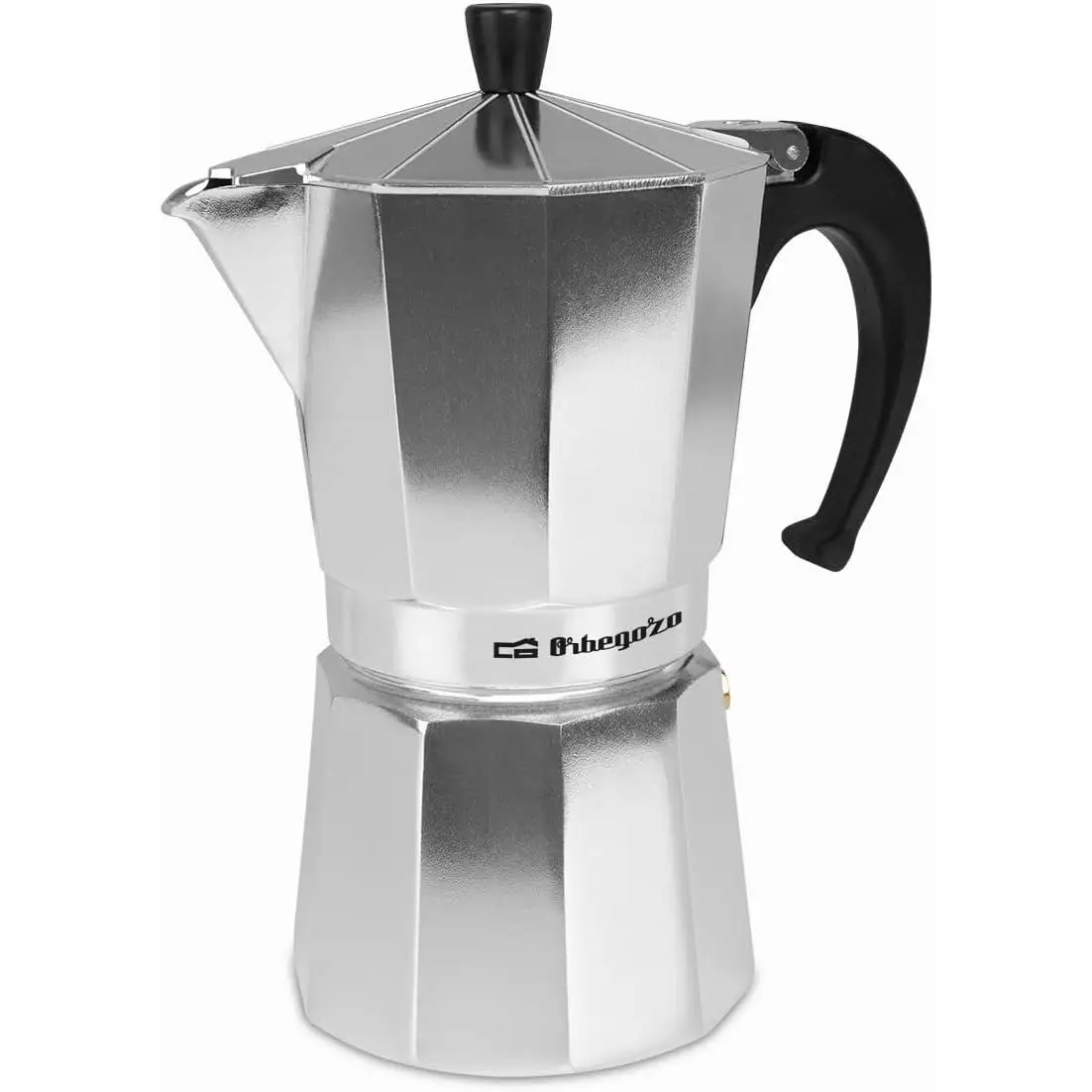 Cafetera Italiana Aluminio 2-3- 6-9-12 Tazas Resistente y Fácil de Limpiar Orbegozo