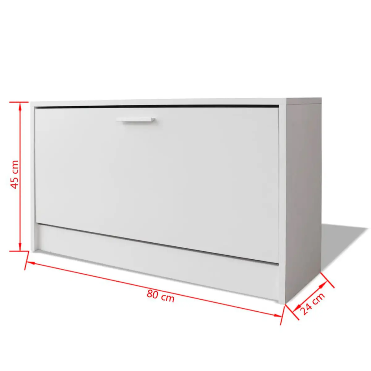 VidaXL bench shoe rack 1 Door 6 pairs White 45x80x24 cm