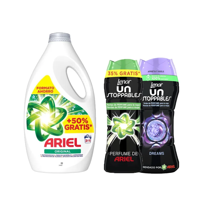 Ariel Original liquid detergent 42 washes or 84 washes: soap more effectively in cleaning for cold clothes and anti-odor action, illuminates the whites.