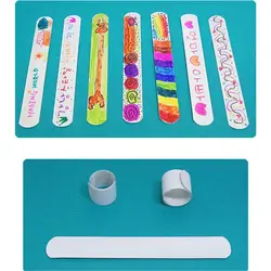 12 Pcs DIY Blank Slap Bracelets Party Favors Easter Gifts for Kids Art Craft Kindergarten