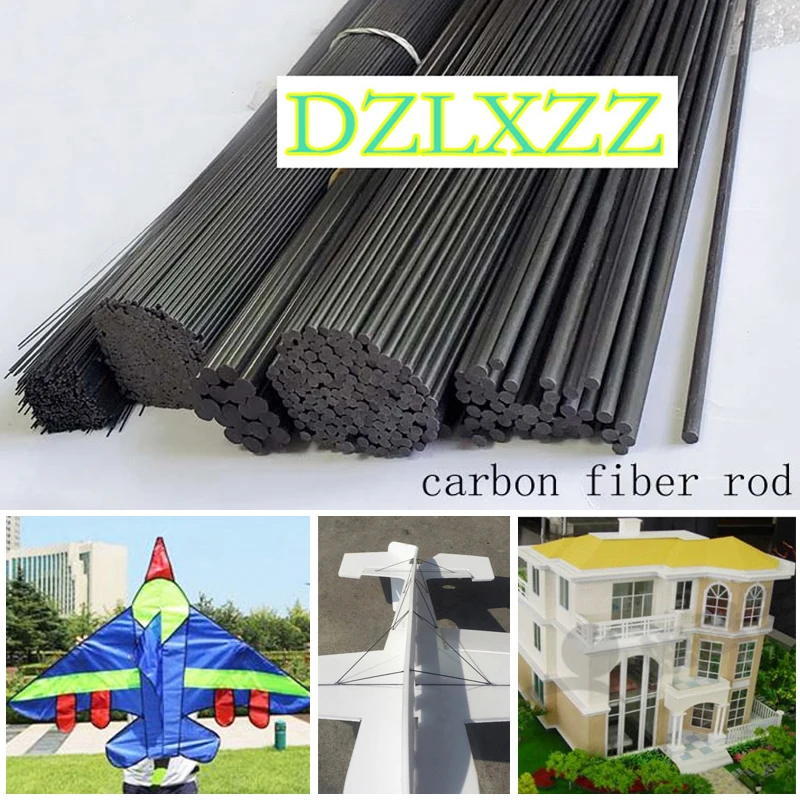 10-50pcs 1.5mm Carbon Fiber Rods Lenght 100/200/300/400/500MM for RC Plane DIY tool wing tube Quadcopter arm Wholesale