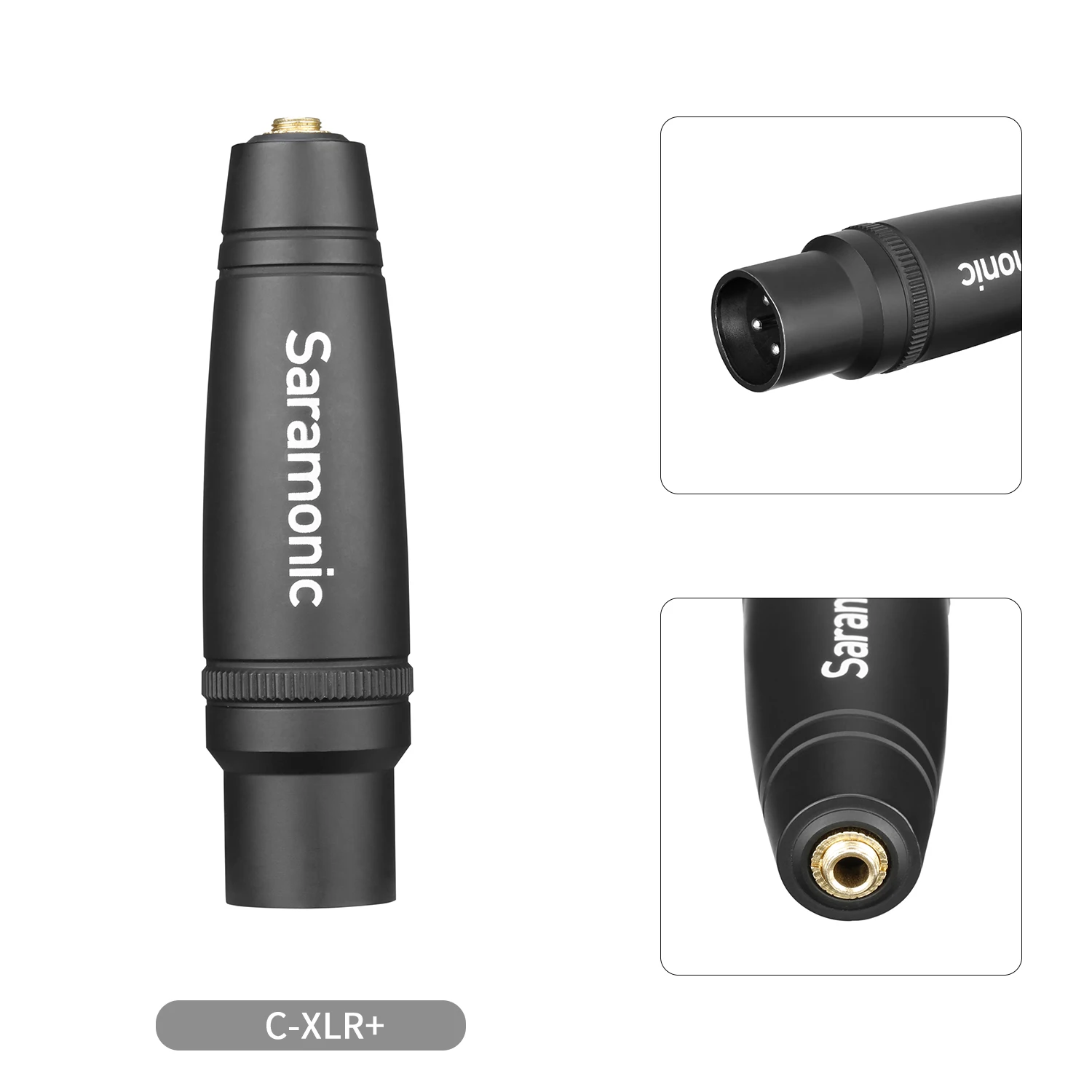 Saramonic C-XLR Mikrofon-Audio-Adapter, 3,5 mm Buchse, TRS auf XLR-Stecker mit Phantomspeisung für Kameras, Audio-Recorder, Mixer