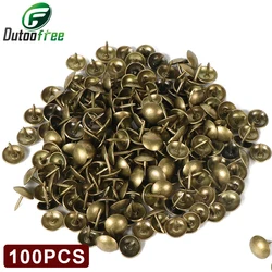 Chincheta para puerta, Hardware de bronce antiguo, tapicería decorativa, joyería para uñas, caja de regalo, tachuelas decorativas para sofá, 100 Uds., 7x11mm