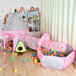 3 in 1 Rocket Tent Portable Children's Tent Toys for Kids Spaceship Playpen for Children Crawling Tunnel Kids Toys Child Games