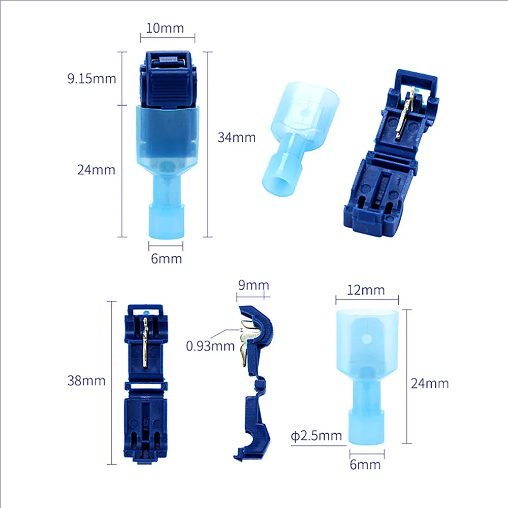 100PCS/LOT Scotch Lock Electrical Cable Connectors Quick Splice Wire Convenient Terminals Crimp Blue For 1.0-2.5mm Line