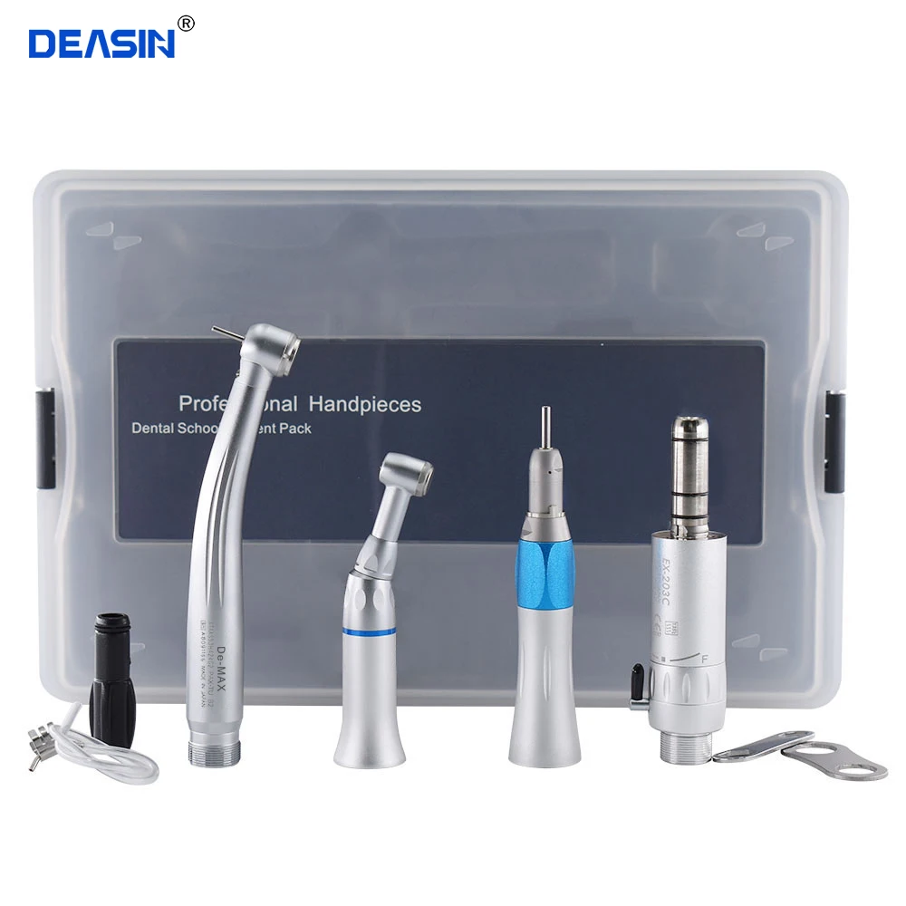 1Set Teeth High Speed B2/M4 Turbina LED MAX Air Turbine Chair Unit Laboratory Motor Handpiece Set Kit Instrument Tools