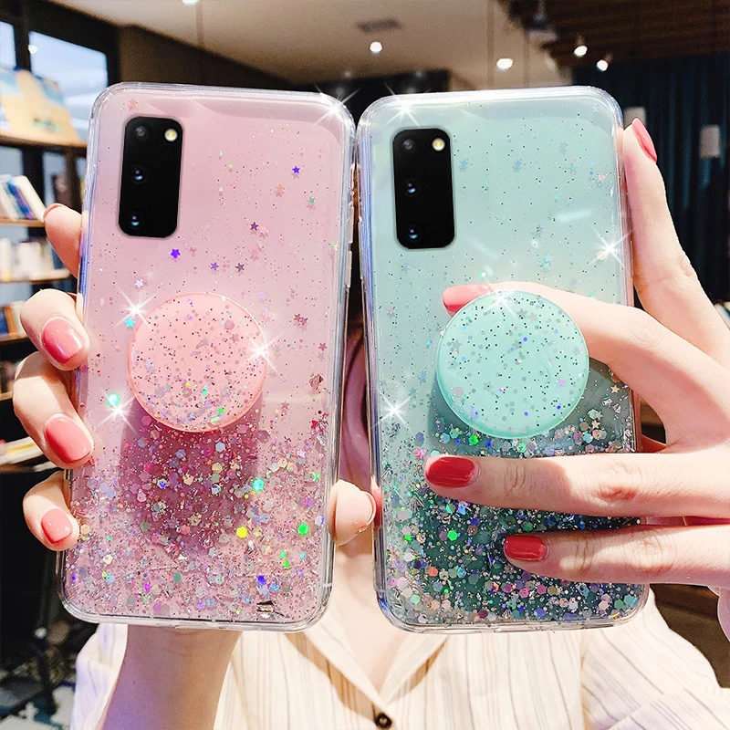 Glitter Case For Samsung Galaxy Note 20 S20 Ultra S10 Note 20 S22 S23 Plus A51 A71 A21s A52 A53 A33 A23 A73 A13 Silicone Cover