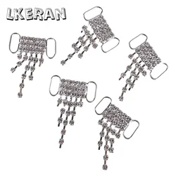 LKERAN 10Pcs 10*35MM Shiny Bow Bikini Rhinstone Connector/ Buckle Metal Chain For Swimming Wear Bikini Decorstion