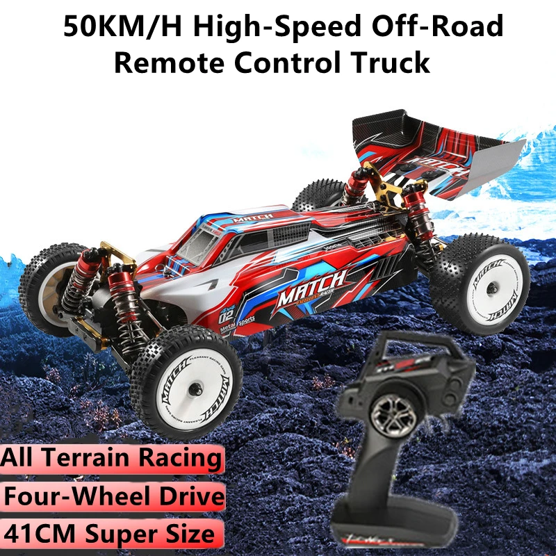 Full Simulation Design 1:10 4WD Remote Control Buggy Toy 50KM/H 41CM All-Terrain Racing Steer Adjustment Alloy Gear RC Car Model