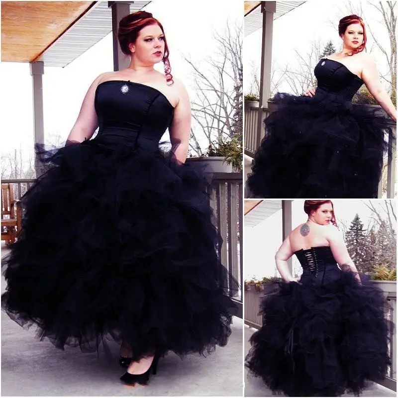 

Vestido De Noiva Black Gothic Ball Gowns Plus Size Ruffles Custom 2025 Bridal gown Off The Shoulder mother of the bride dresses