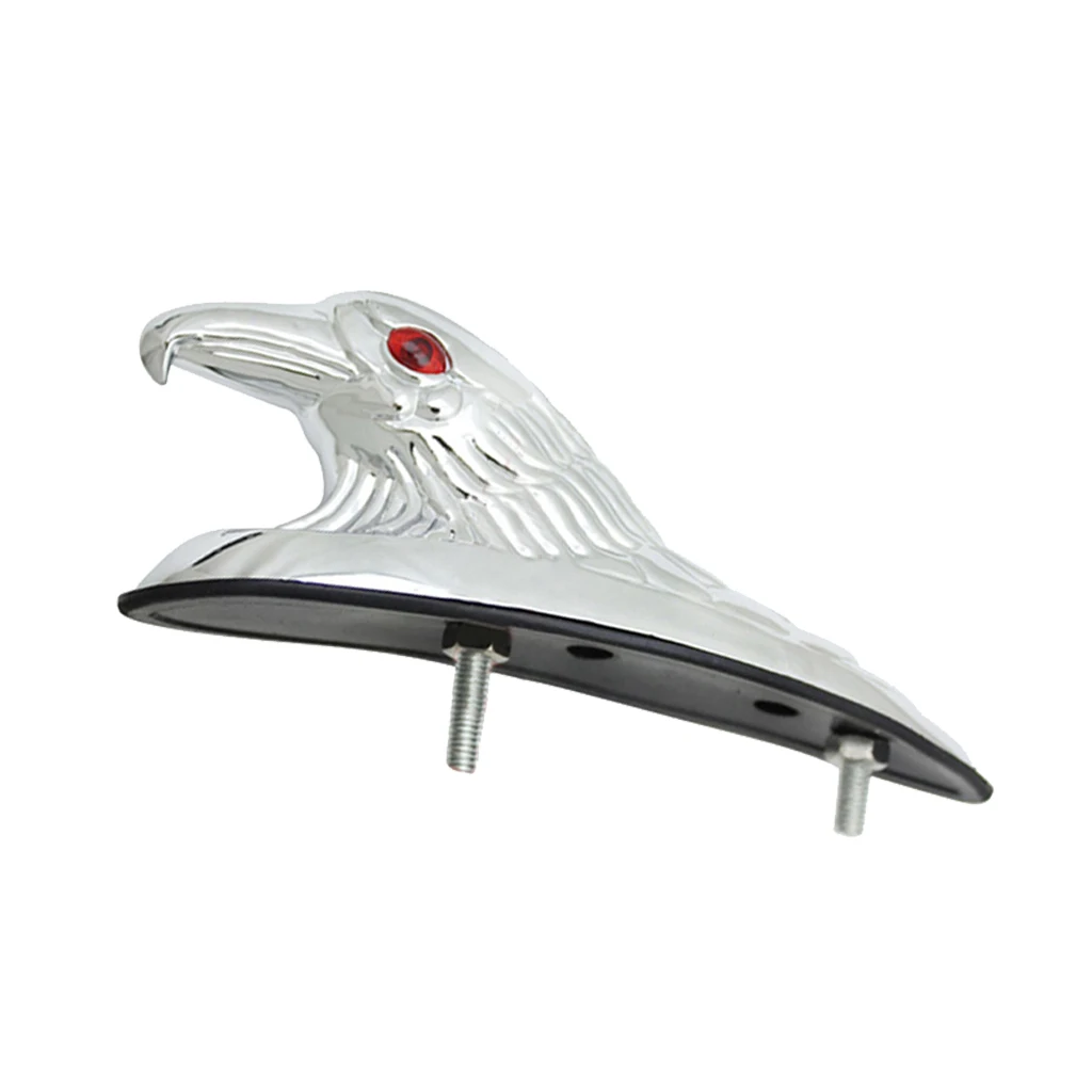 Chrome Eagle Head Ornament Statue Motorcycle Bike Mudguard Luminous