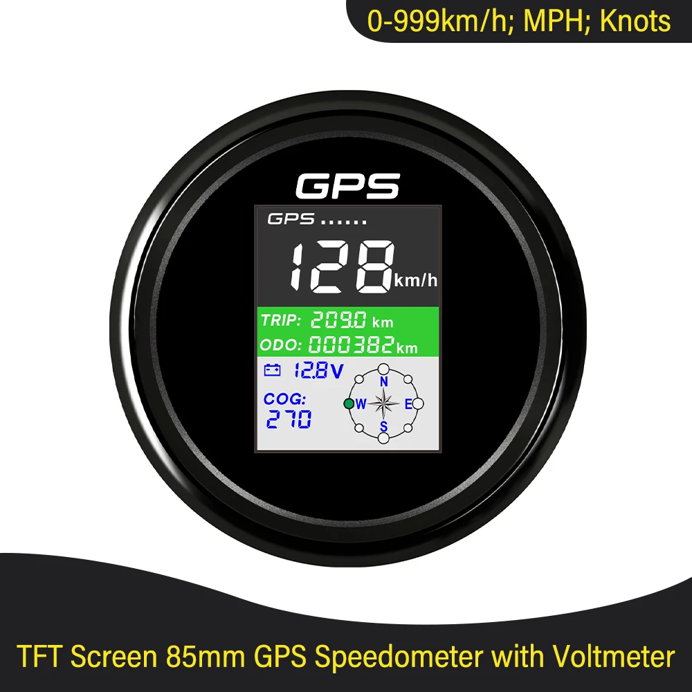 

Newest Car Boat Universal Digital 85mm GPS Speedometer Km/h MPH Knots Total Mileage Adjustable Trip COG with GPS Antenna 9-32V