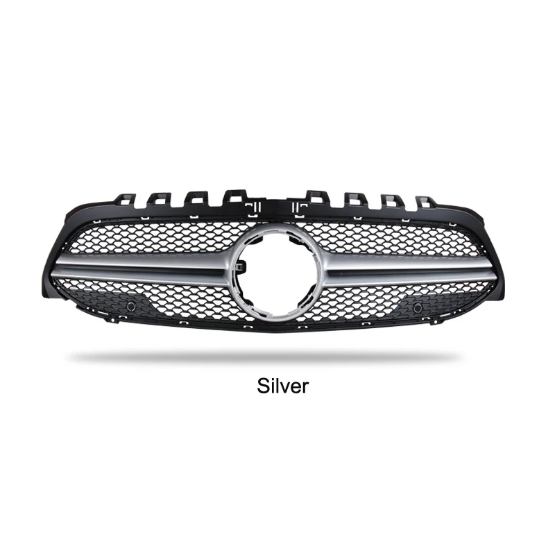 Front Mesh Grille AMG Style Silver Black For 2020 Mercedes Bnez CLA W118 CLA260 Cla200 CLA220 Cla180 Auto Parts