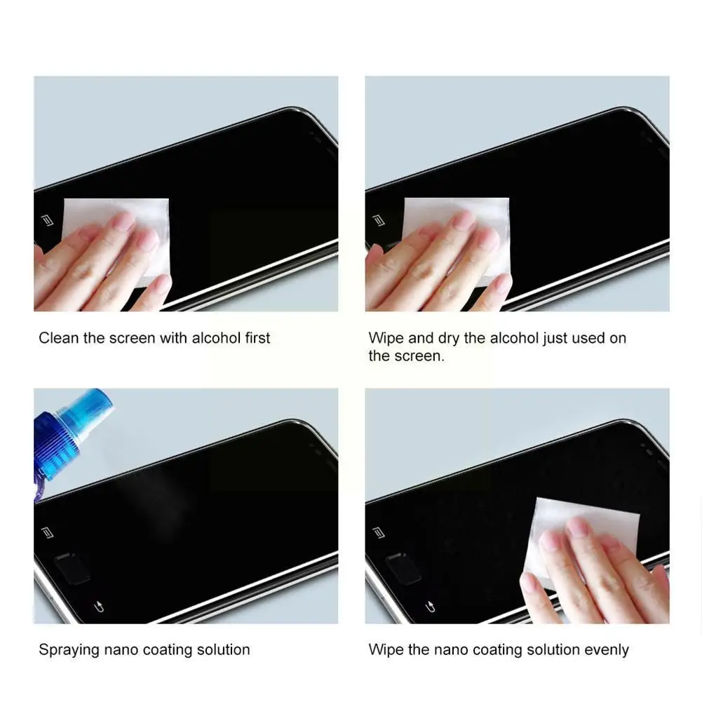 30ml Liquid Screen Protector Film Spray Scratch Solution Mobile Coating Oleophobic Coating Repair Agent Phone S8v2