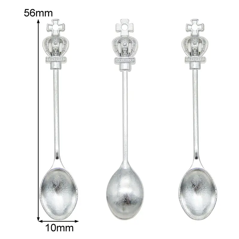 12Pcs Fashion Crown Spoon Charms Jewelry Findings earrings necklace Home Tools Metal   Alloy Accessories DIY CrossColor